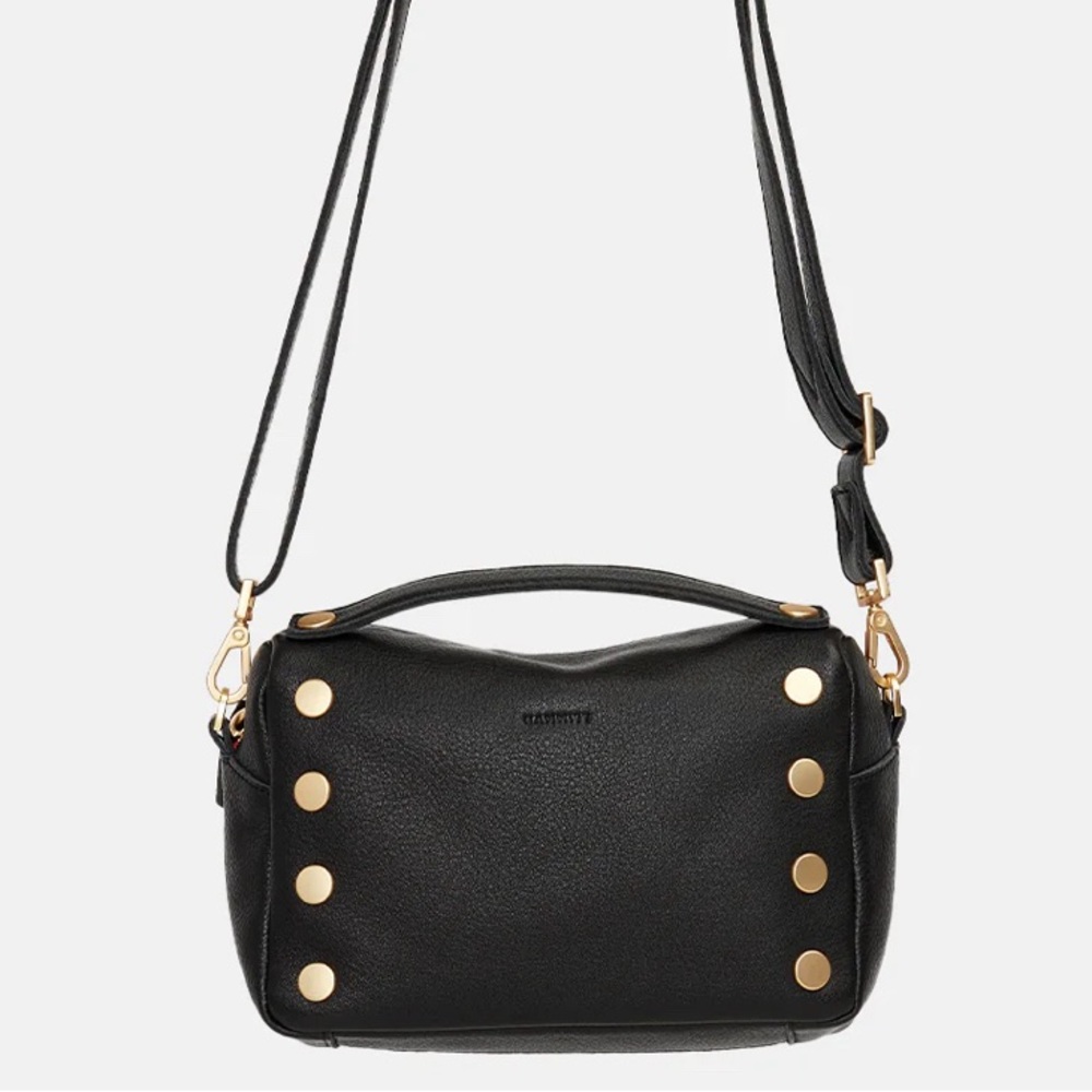 Used with Box-Hammitt, Evan Crossbody. Black with gold rivets